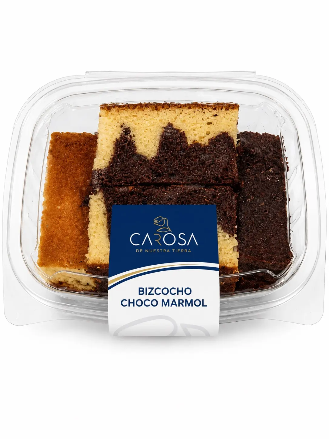 Bizcocho calado con efecto mármol de chocolate CAROSA en tarrina