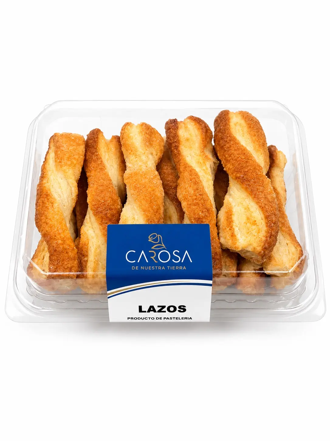 Bandeja de lazos de hojaldre CAROSA trenzados y dorados